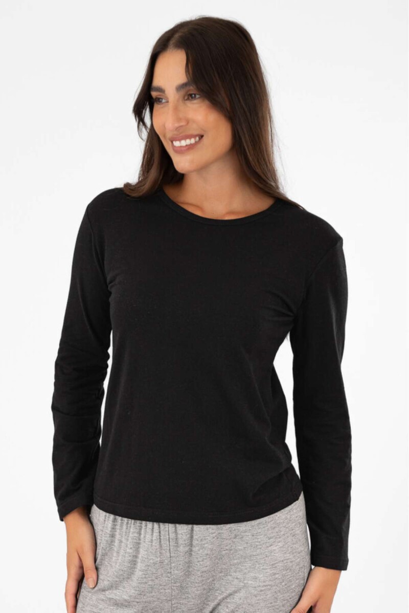 Remera algodón elastano - Negro 