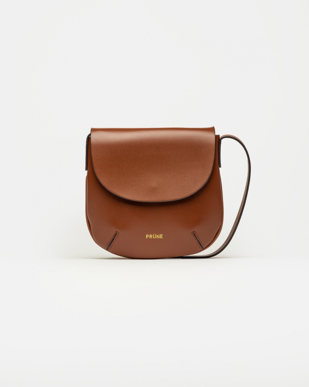 Mini Bag Mod en efecto cuero liso Tabaco