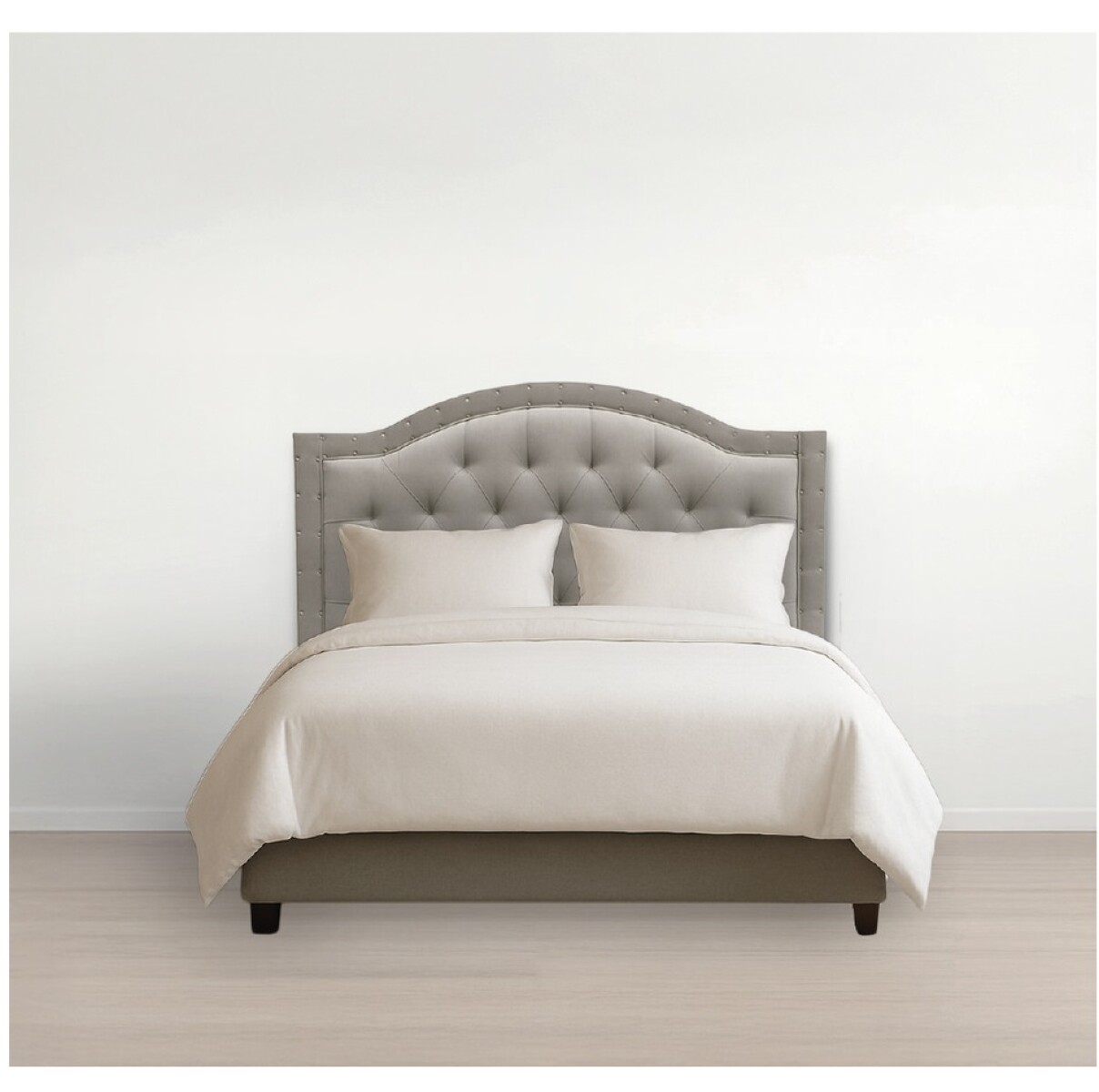 Respaldo Curvo De Sommier Ltc De Madera Forrado En Suede 