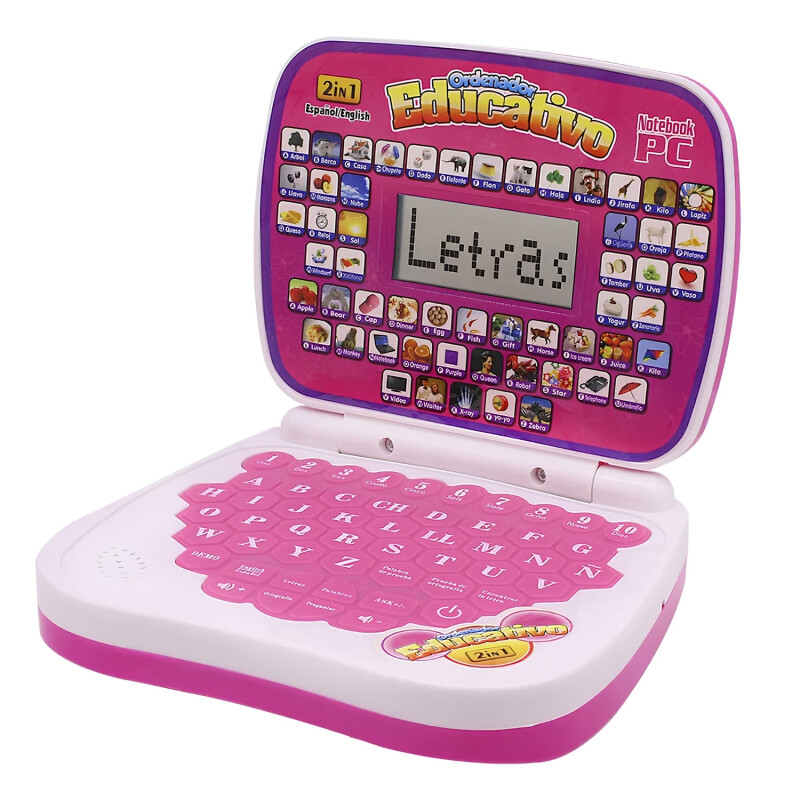 Mini Laptop Infantil Educativa Didactica Rosa