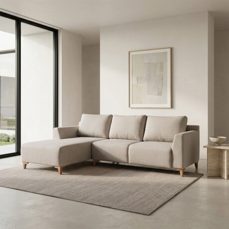 Rinconera Gino - Tela Microfibra - Chaise izquierdo TC 1010 (Beige)