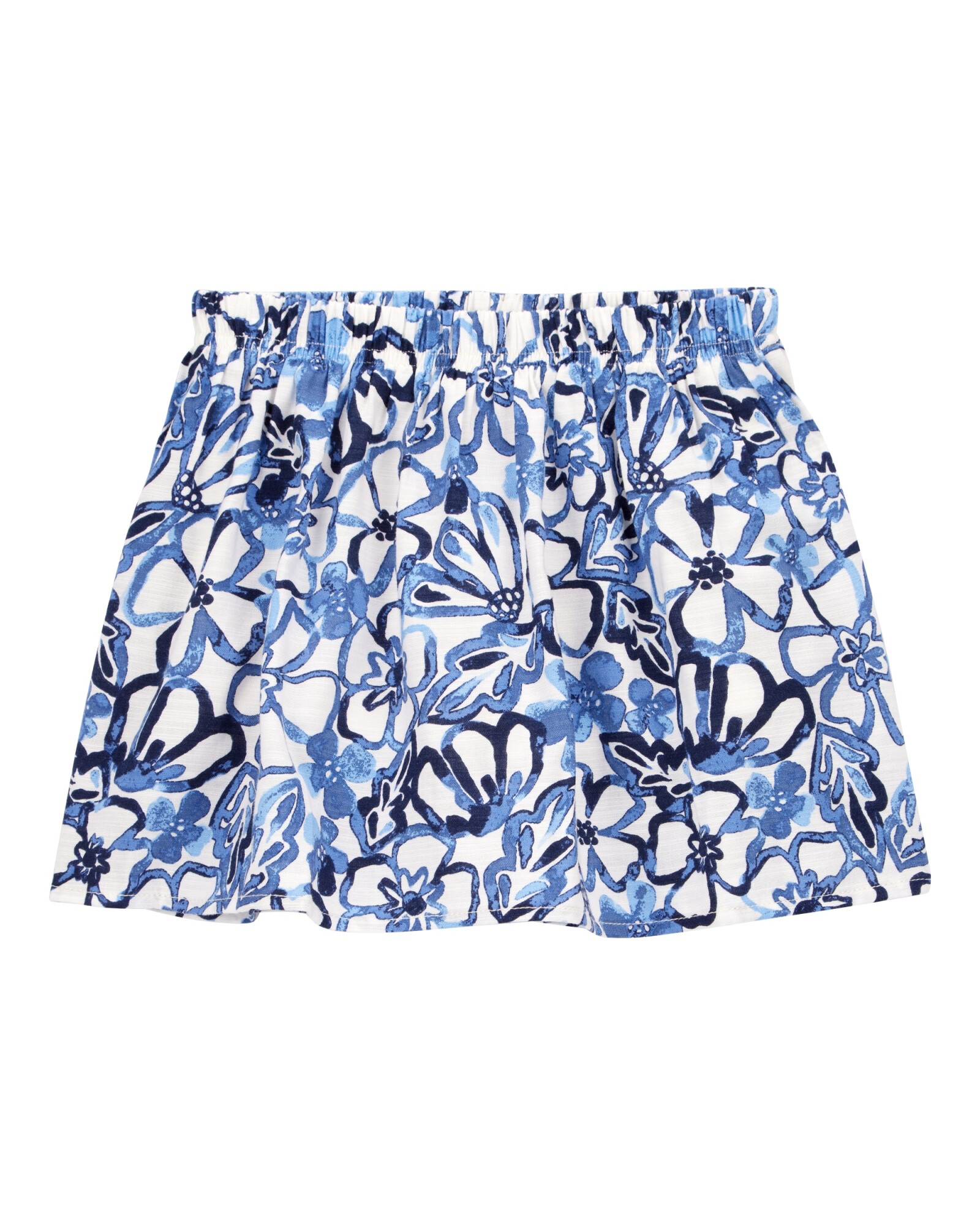 Pollera short de viscosa, diseño floral Sin color