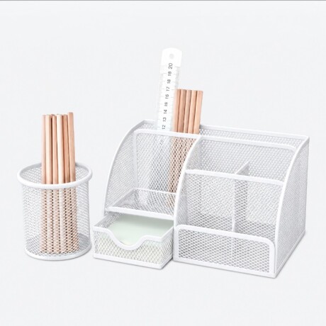 Set Organizador De Escritorio Blanco