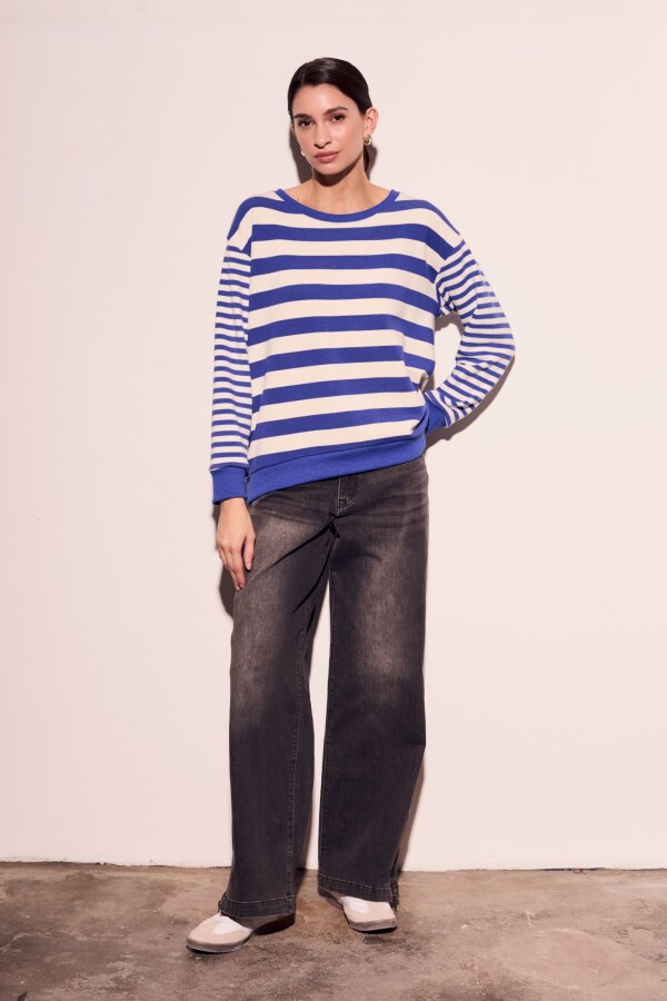 Sweater Rayado Multi Azul Francia
