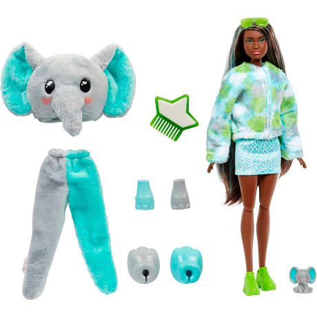 Muñeca Barbie Cutie Reveal Con Disfraz + Accesorios Barbie Elefante