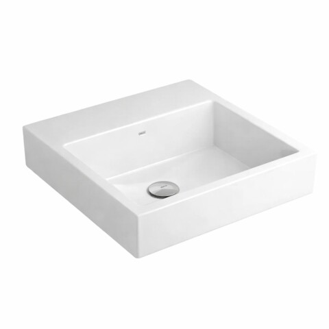 Bacha de sobreponer cuadrada 41 cm c/mesa blanca Deca Bacha De Sobreponer Cuadrada 41 Cm C/mesa Blanca Deca