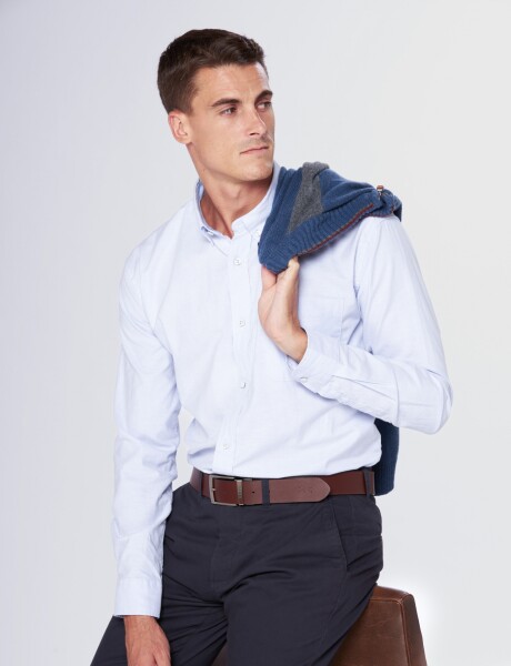CAMISA OXFORD Celeste