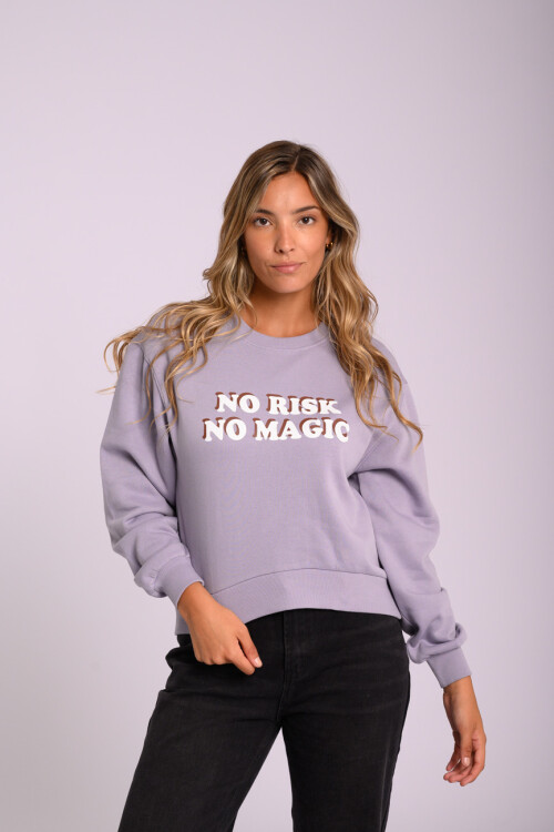 Buzo felpa estampado Lila