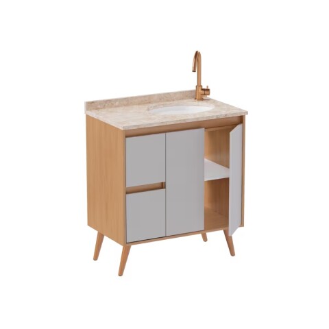 Mueble de baño de pie Danubio Nude 80 cm mesada granito con lavatorio incorporado Mueble De Baño De Pie Danubio Nude 80 Cm Mesada Granito Con Lavatorio Incorporado