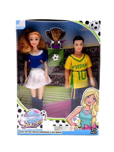 MUÑECOS FUTBOL Y PORRISTA AMARILLO