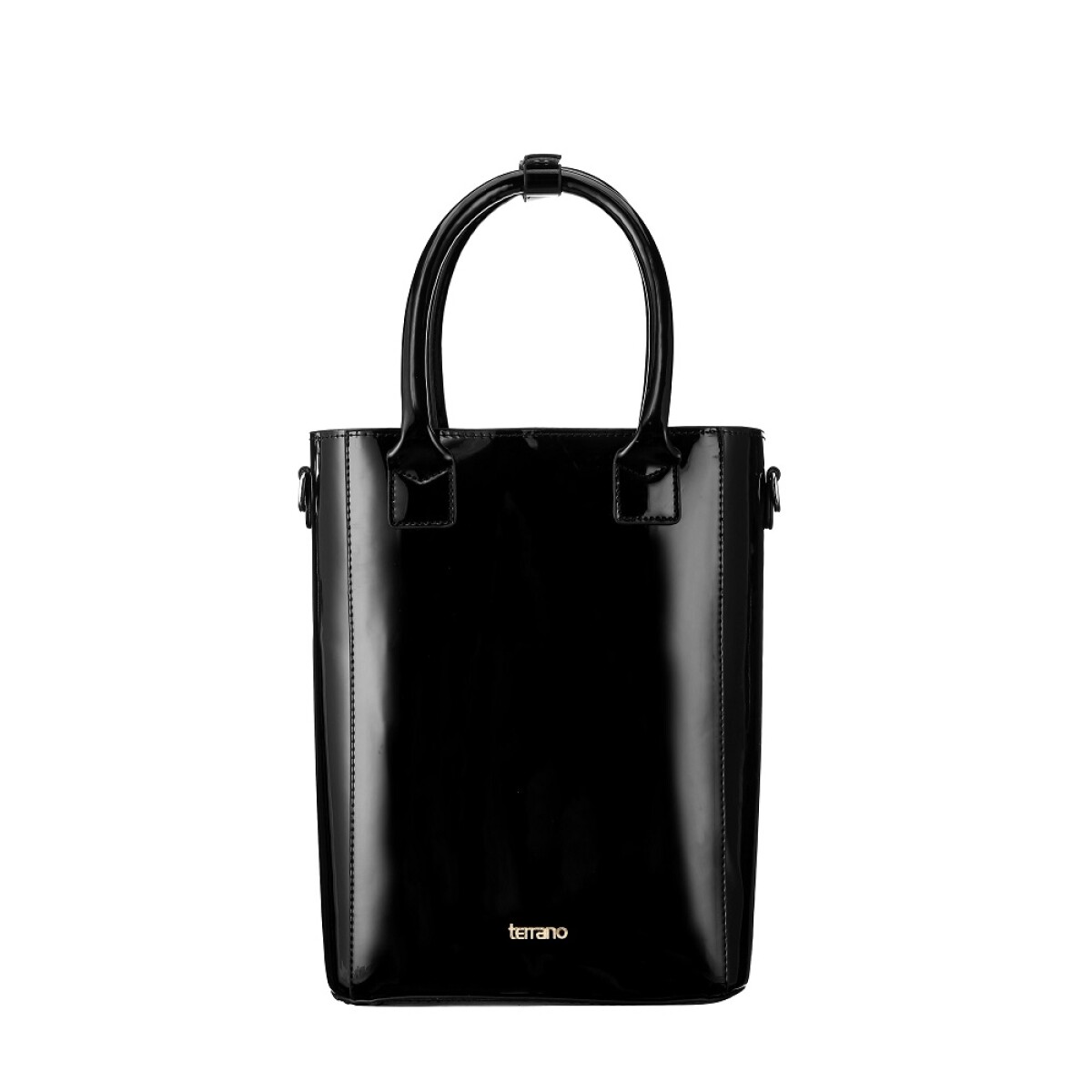 CARTERA MATERA TERRANO DE MANO - CHAROL NEGRO 