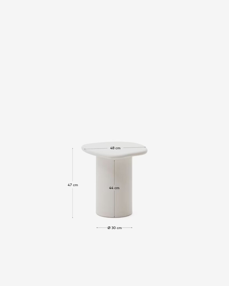 Mesa auxiliar Macarella de cemento blanco 48 x 47 cm