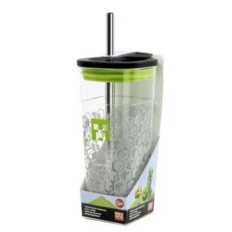 Vaso de acrílico de Minecraft con sorbito Vaso de acrílico de Minecraft con sorbito