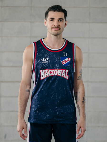 CAMISETA BASKET COPA BCLA 2025 Nacional Hombre Skuba, Azul Marino, Blanco