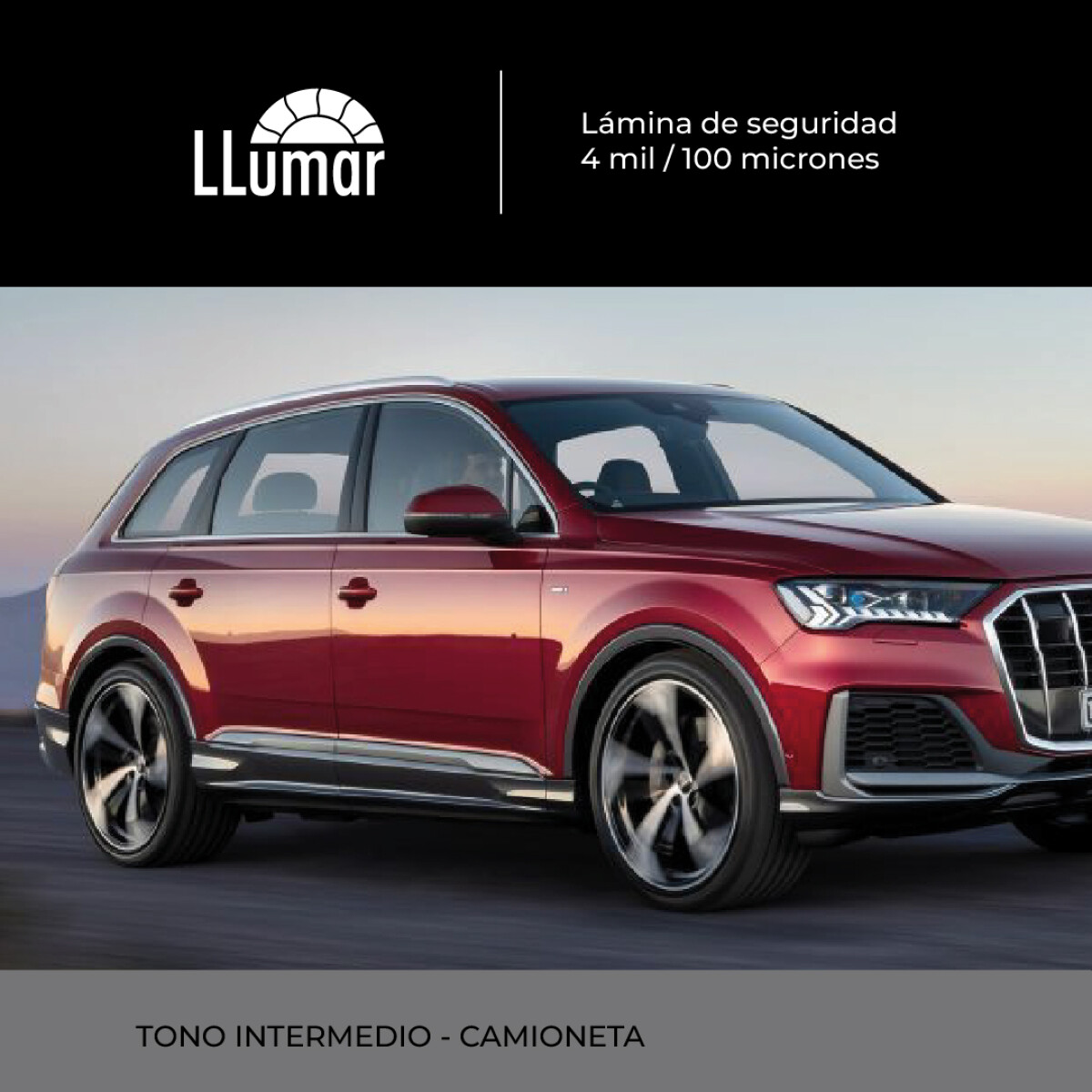 Polarizado Camioneta. Marca: Llumar. Tono: Intermedio. 100 Micrones 