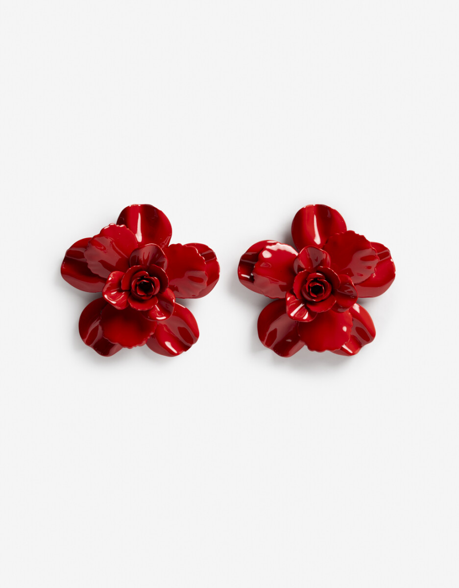 Aros Colgantes Cortos Flor 