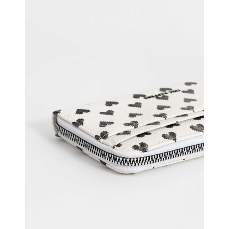 Billetera Fichero Cuerina Estampado Blanco Crudo