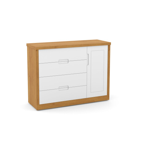 CÓMODA CAJONERA 4 CAJONES MDF-Y-MADERA BLANCO TUTTO