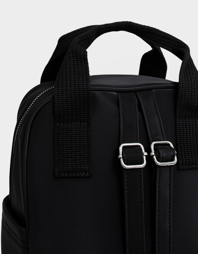 Mochilas Urbanas Estampados Mochila De Cuerina - Negro