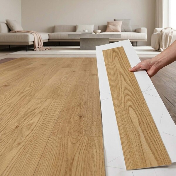 Piso Vinilico Autoadhesivo Piso Flotante Simil Madera x 20m2 Beige 1