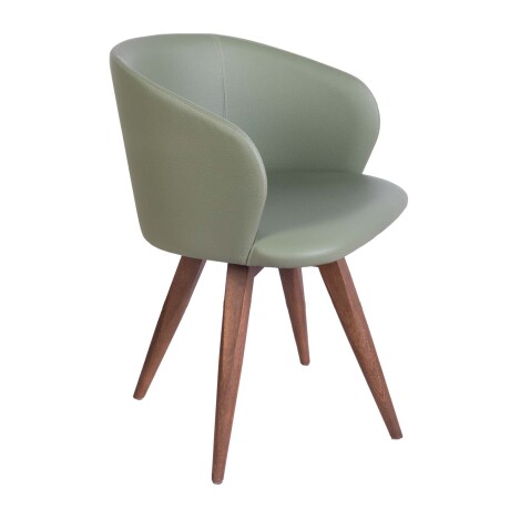 SILLA DE COMEDOR MADERA-Y-CUERO-SINTETICO VERDE MIDI
