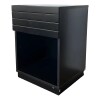 Mesa de luz negra con 1 cajón - MERCADERIA CON DETALLES Mesa de luz negra con 1 cajón - MERCADERIA CON DETALLES