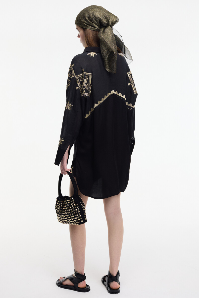 CAMISA BORDADA Negro