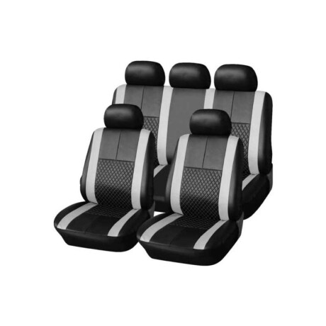 Cubreasiento Eco Cuero Negro Y Gris