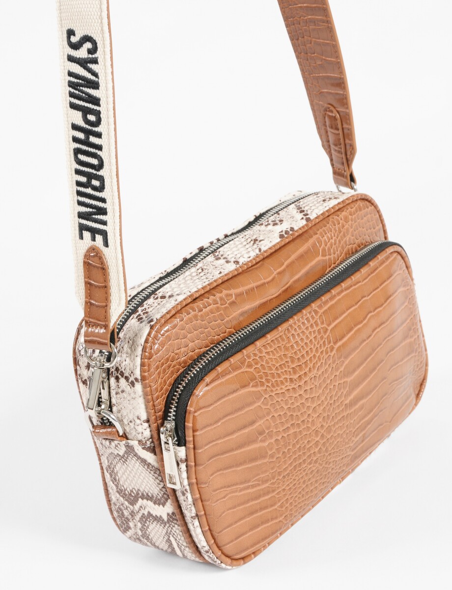 Bandolera croco - marrón 