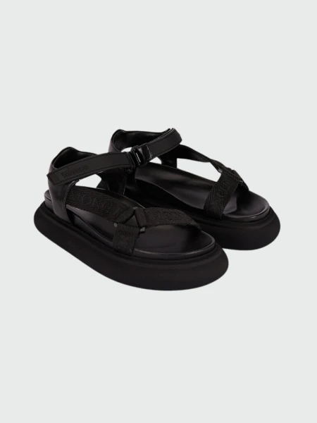 Moncler -Sandalias de goma con tiras ajustables, Catura Negro