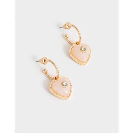 Argollas Con Piedra Natural Dorado