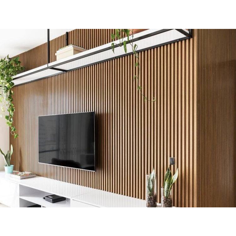 Panel ranurado WPC Castaño Panel ranurado WPC Castaño