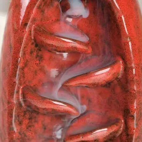 Cascada De Cerámica Para Sahumerio En Cono Rojo