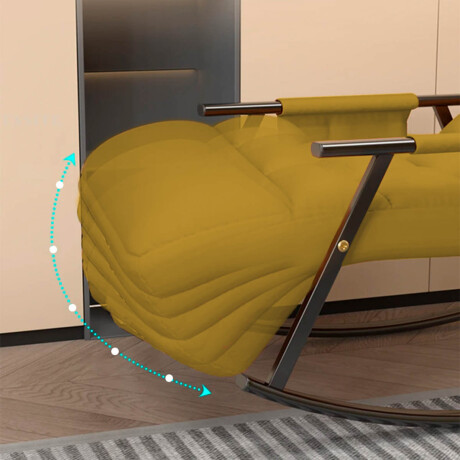 Sillón Reposera Mecedora Respaldo Ajustable Bolsillo Amarillo