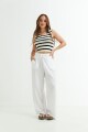 Pantalon amplio de gasa BLANCO