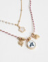 Collares Cortos Azul Collar Corto Multi Cadena - Dorado