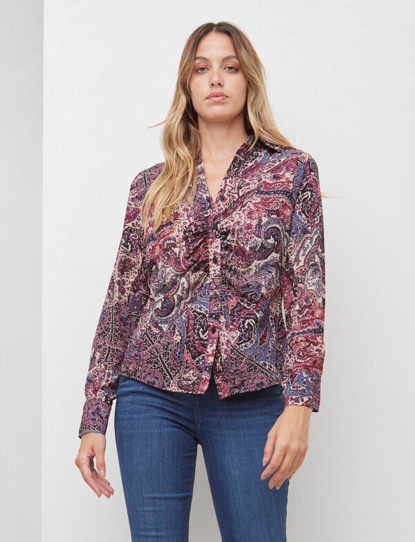 Camisa Frunces MULTI/FUCSIA