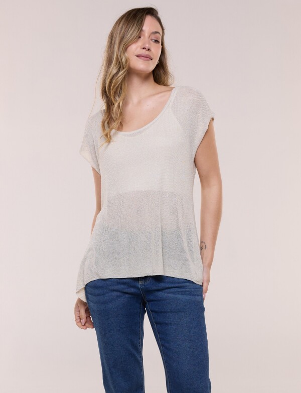 Blusa Lurex BEIGE CLARO