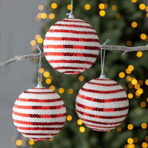 Esfera de Navidad con Lentejuelas x3 Esfera de Navidad con Lentejuelas x3