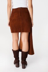 Falda Leather Lazo Marron