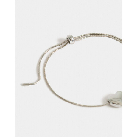 Pulseras Flexibles Con corazón Plateado