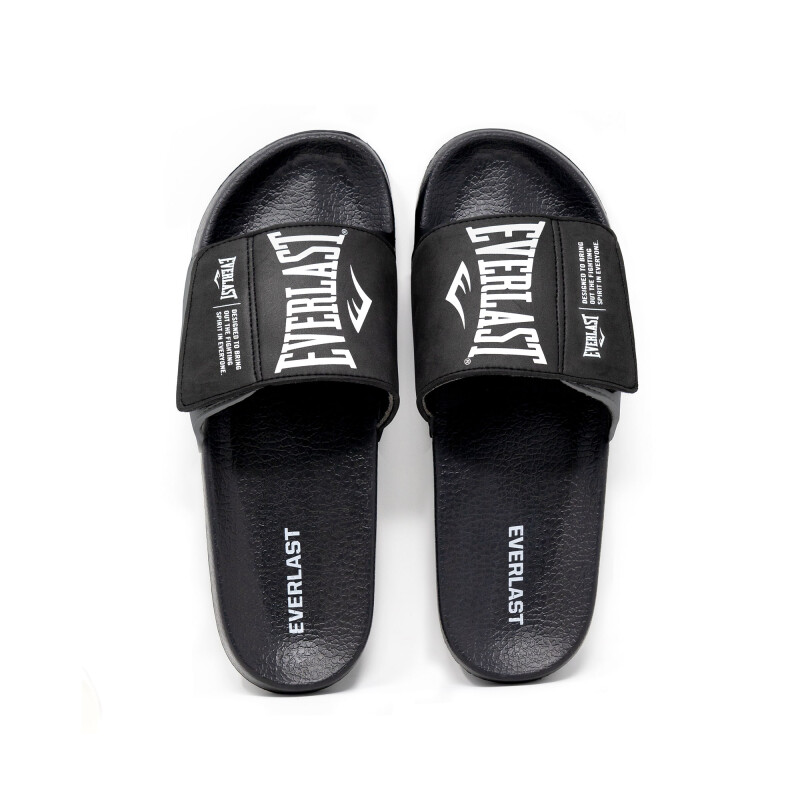 MEN EVERLAST SLIDES WT/BK 9 BLACK