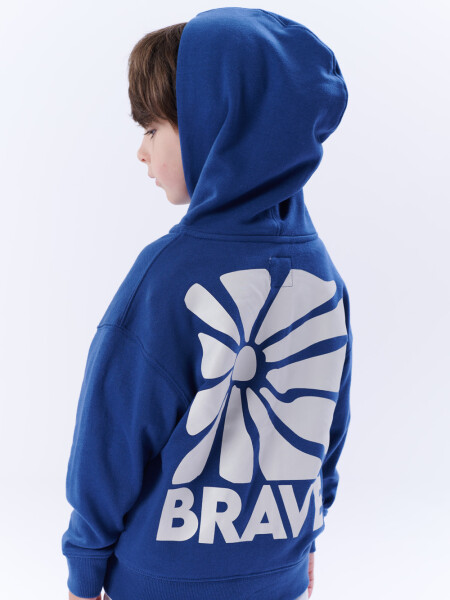 Campera deportiva estampa Brave Azul Marino