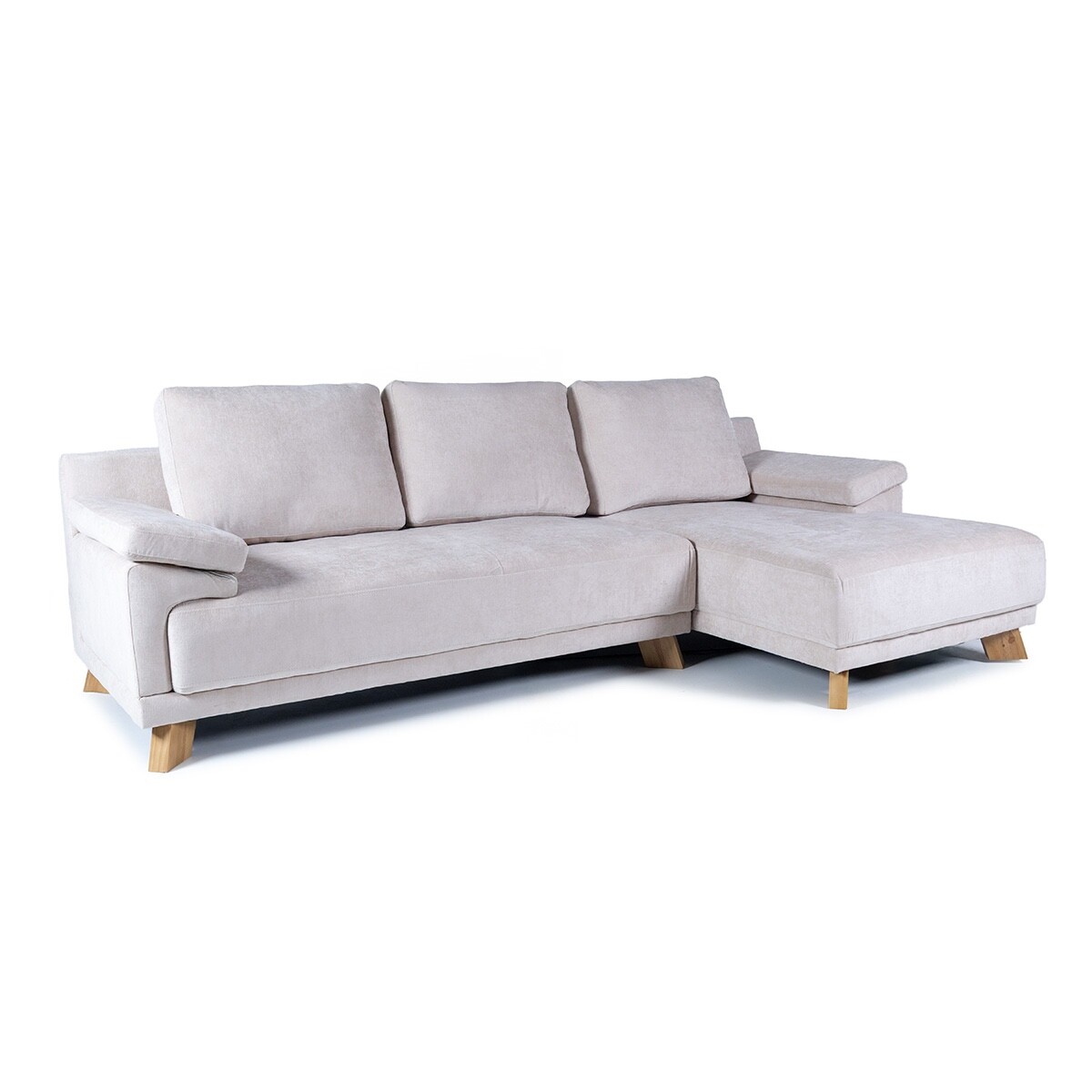 Rinconera Adalia - Tela Microfibra - Chaise derecho - 12072 (Beige) 