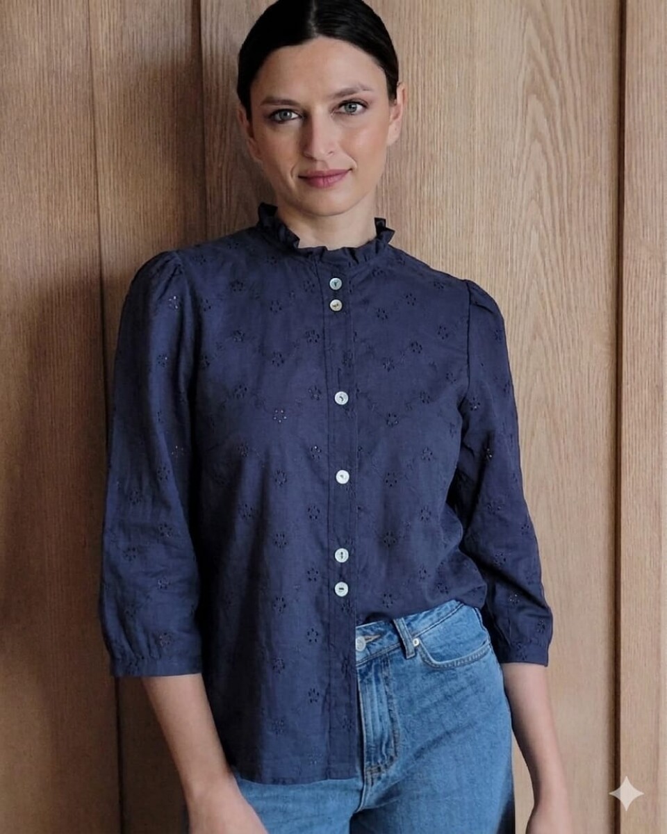 Camisa Carlotta 2.0 - Broderie Azul 