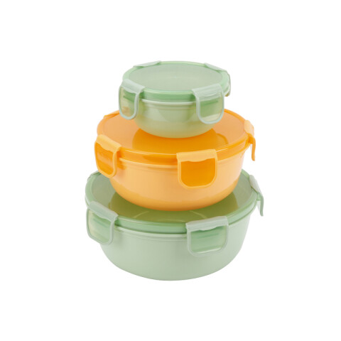Recipiente colores plenos con cierre hermetico 3 pcs (M2026) Recipiente Colores Plenos Con Cierre Hermetico 3 Pcs (m2026)