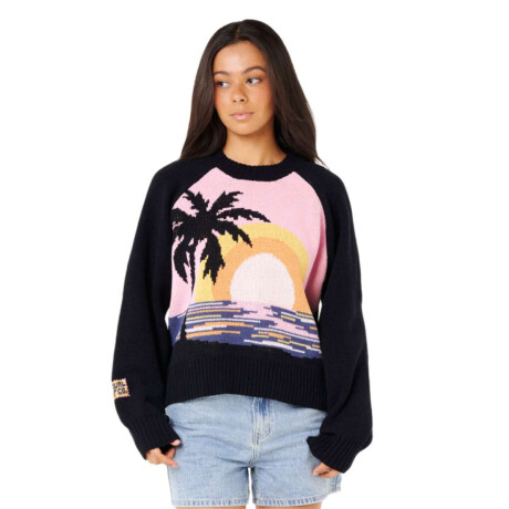Buzo Rip Curl Paradise Knit Crew Negro