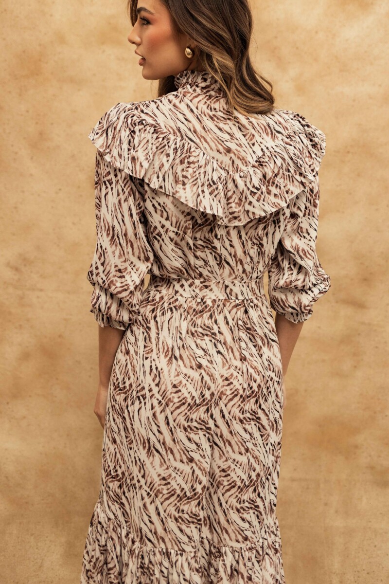 CAMISERO MARIE MAXI ABSTRACT ZEBRA SKIN CAMISERO MARIE MAXI ABSTRACT ZEBRA SKIN