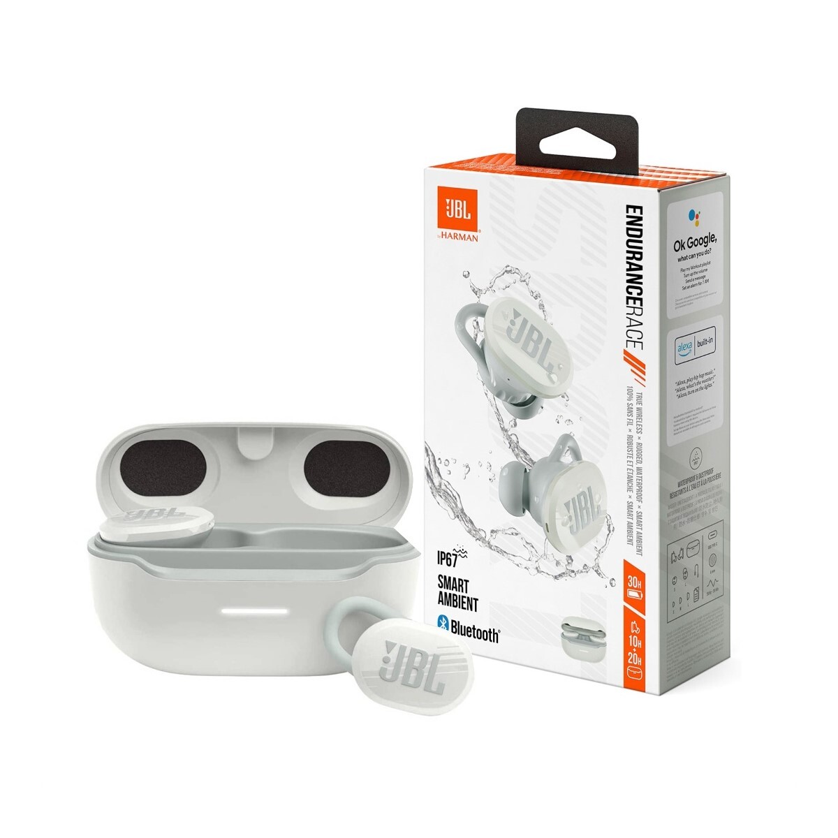 Auricular Jbl Endurance Race Blanco Bluetooth 
