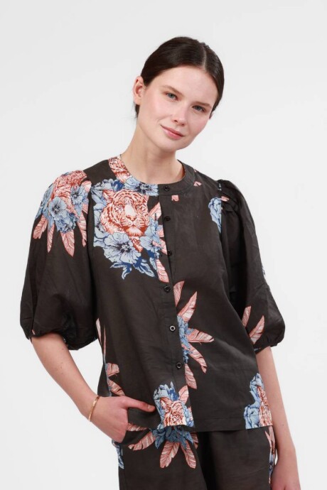 Pre Venta - Camisa Balloon Tiger Bloom Grey Pre Venta - Camisa Balloon Tiger Bloom Grey